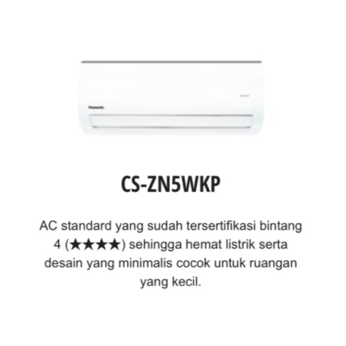 Panasonic AC 1/2 PK Standard 0.5PK 1/2PK CS-ZN5WKP ZN5WKP 0,5 PK