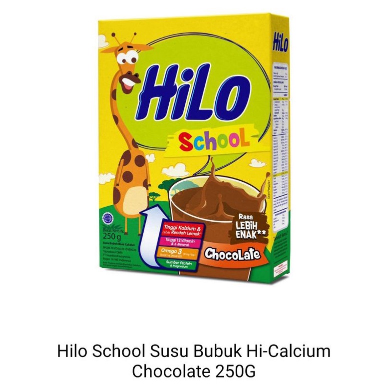 

Hilo School Susu Bubuk Hi-Calcium Coklat 250g