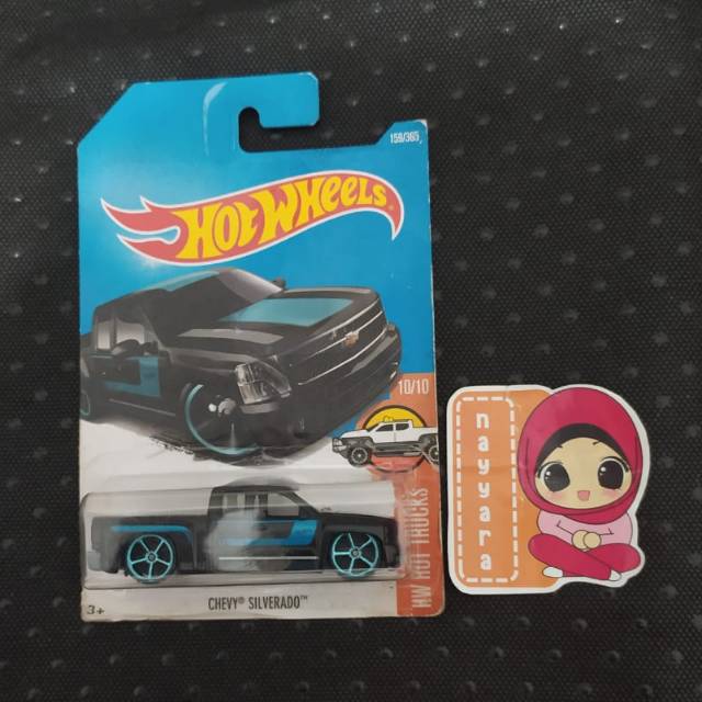 Hotwheels Chevy Silverado Black - HW Hot Truck - Diecast