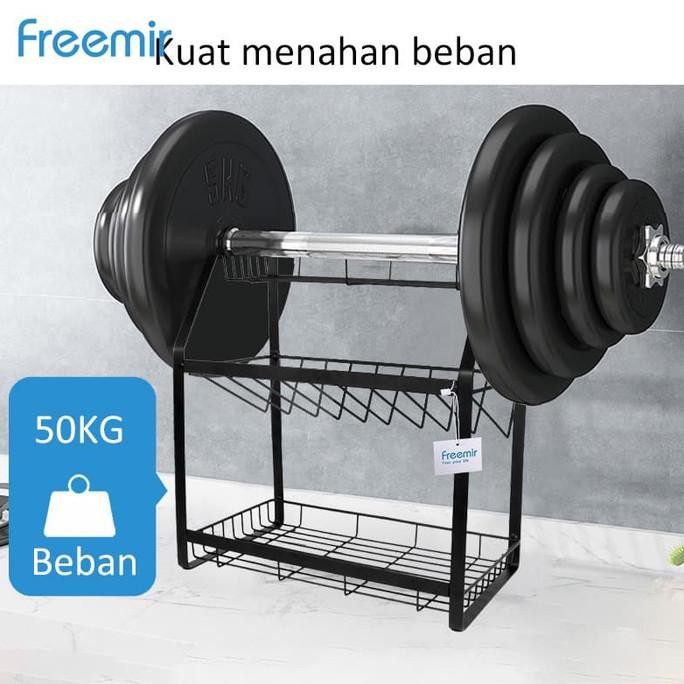 freemir Rak Botol Bumbu Dapur 3 Susun Stainless steel Rack Serbaguna