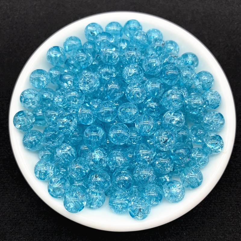 50 Pcs/Pack 8mm Akrilik Transparan Retak Burst Bulat Beads