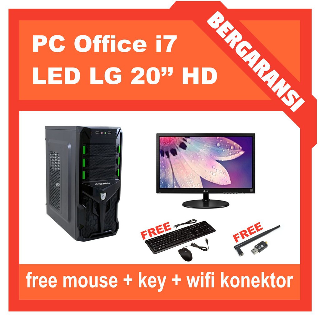 PC paket Office i7 2600 LED 20''