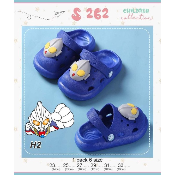 Sandal bakpao anak laki-laki motif ultraman warna biru tua