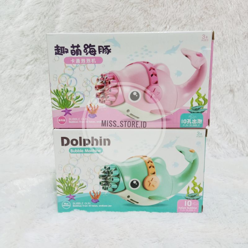 Dolphin Gatling Bubble Gun, 10-Holes Automatic Bubble Blower Electric