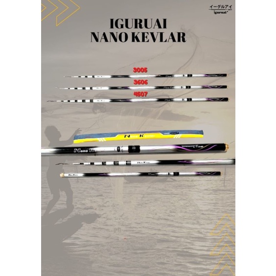 Joran tegek iguruai nano kevlar 360,450cm