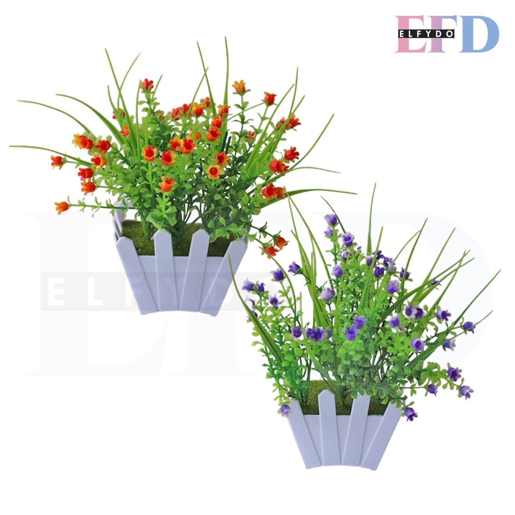 ELFYDO PT56 Pot Tanaman Hias Bunga Hias Plastik Ornamen Pot Bongsai Artificial Flower Decoration