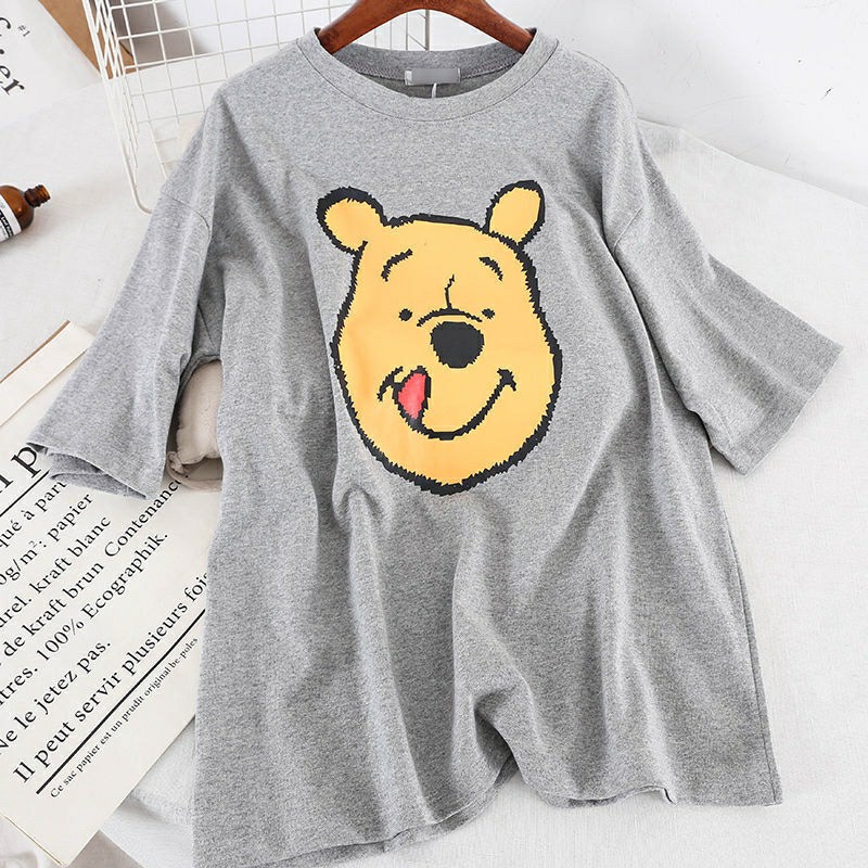 TBI Kaos Pooh Bear T-Shirt Oversized Lisa Blackpink Loose Shirt