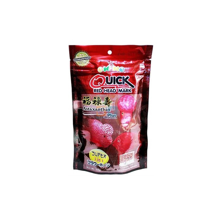 Okiko merah red head mark makanan pakan ikan louhan 100gr