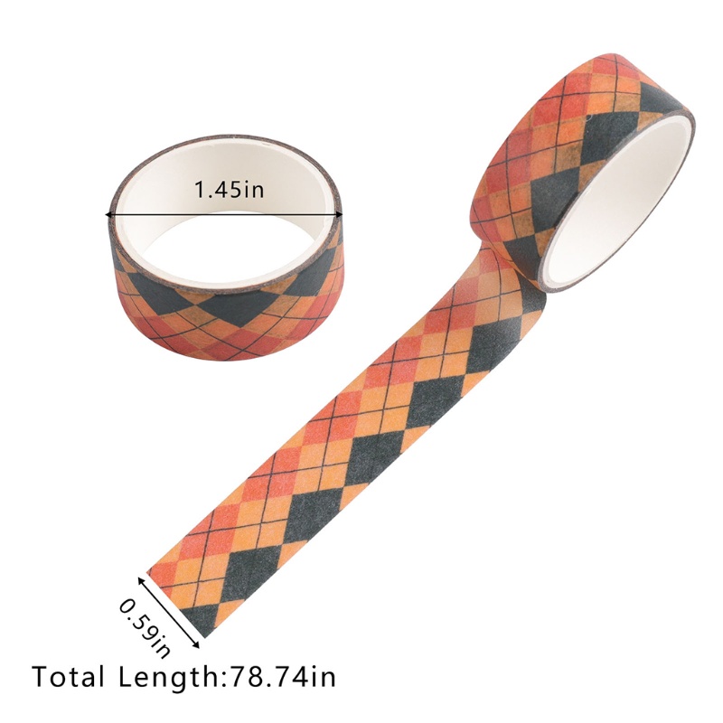 Zzz 24 Rol Tape / Selotip Washi Motif Labu / Kelelawar / Tengkorak Halloween Untuk Dekorasi Scrapbook DIY