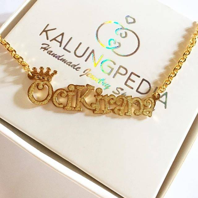 Kalung Nama custom- Kalung Nama anak Gold. kalung nama lapis emas