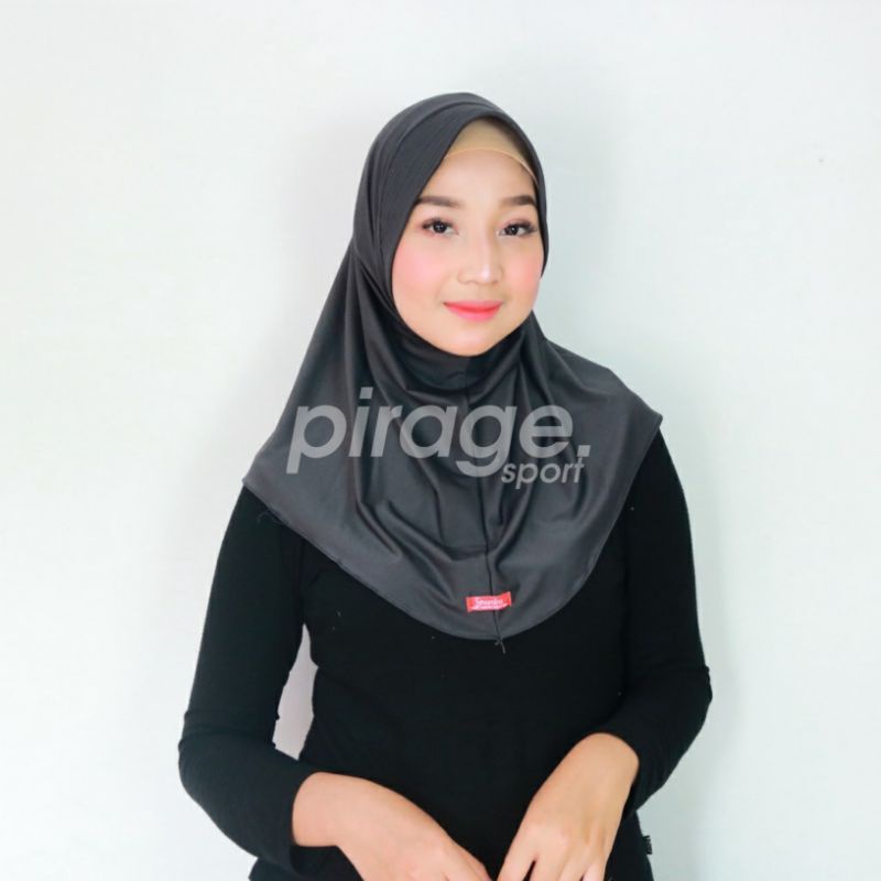 Jilbab Sport Besar Menutup Dada / Hijab Instan Sporty / Jilbab Instan Shamira-Dark Grey