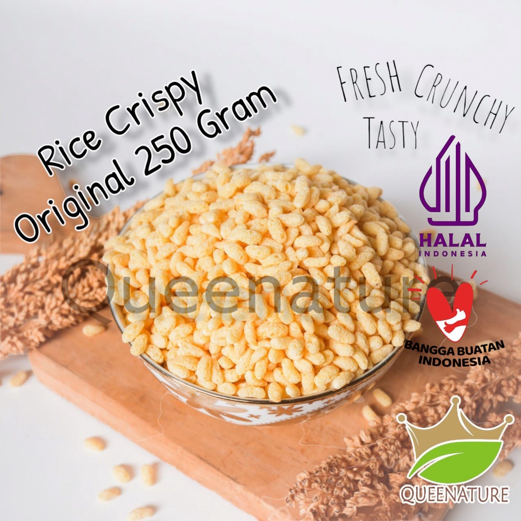 Rice Crispy Original (Oval/Star/Round) 250 gram Krispi Beras Kuning (Lonjong/Bintang/Bulat) Premium