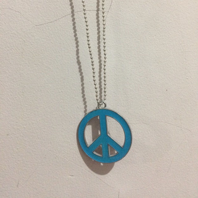 Kalung peace biru / necklace peace blue