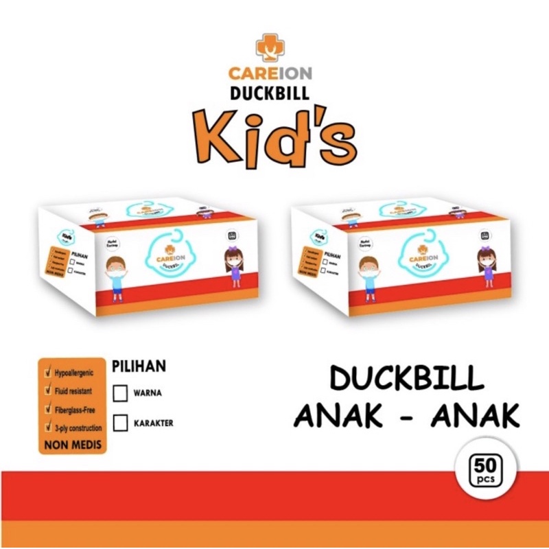 Masker Anak Duckbill Careion 3ply isi 50pcs