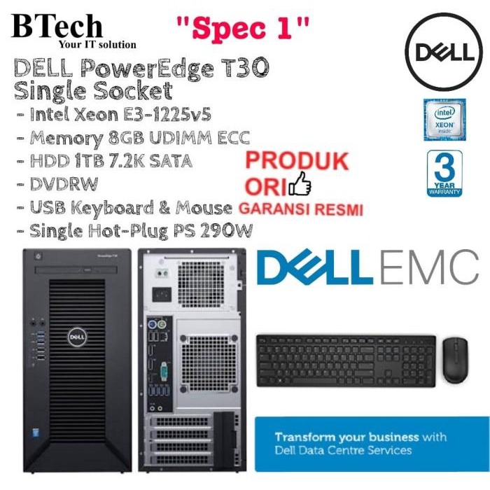 SERVER DELL PowerEdge T30 Single Socket "Spec 1" Server G13