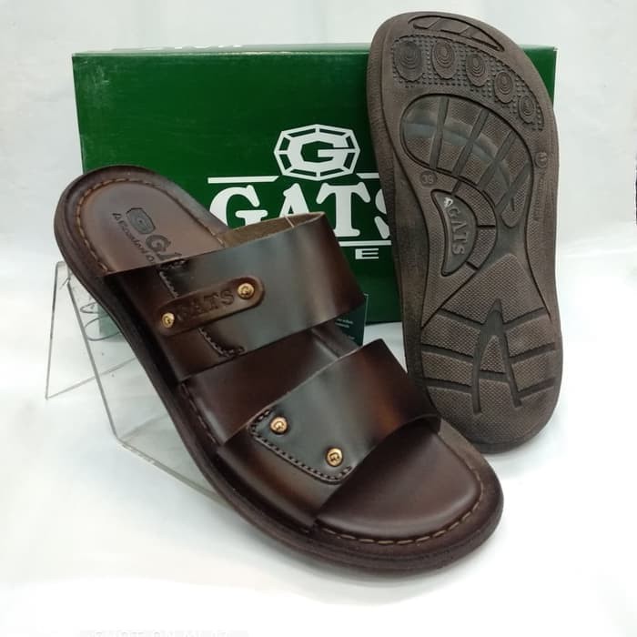 Sandal kulit Gats GH 002 coklat sandal gats terbaru