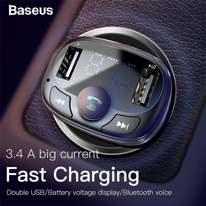 Baseus Car Charger FM Transmitter Modulator / S09 - Dual USB - MP3 Player