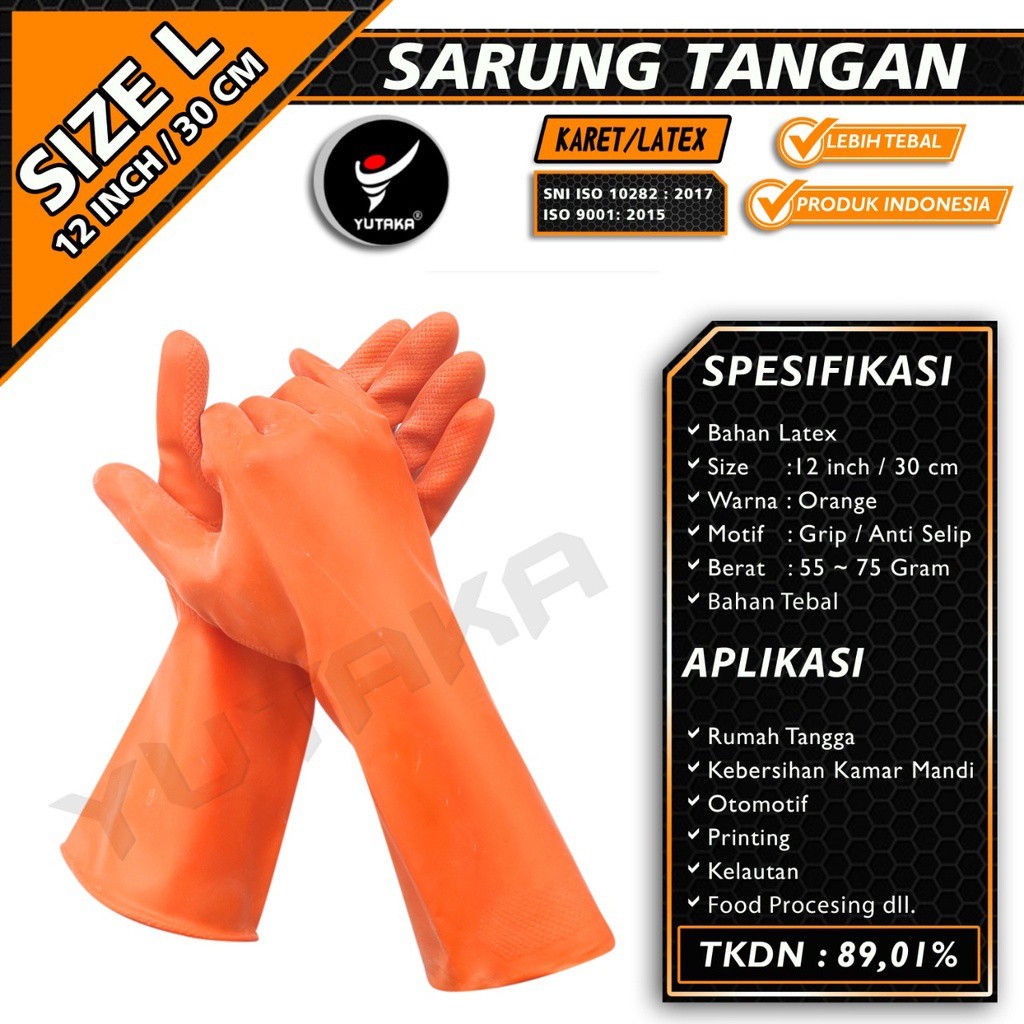 SARUNG TANGAN KARET LATEX LOBSTER INDUSTRIAL GLOVES TEBAL