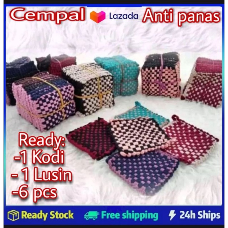 cempal anyam/cempal panci anti panas bisa buat lap 1 lusin isi 12pc terlaris,murah,bisa cod