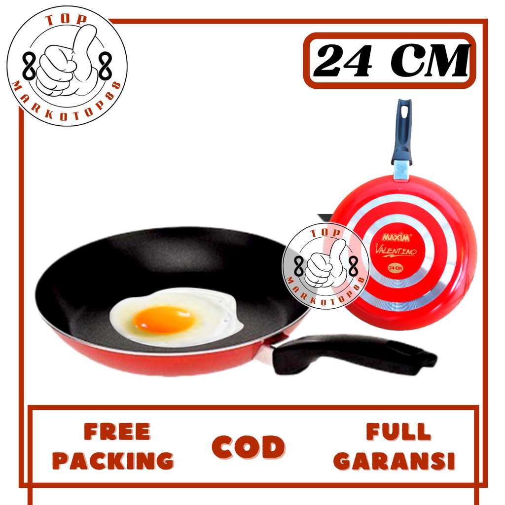 TEFLON MAXIM 24 CM PANCI TEFLON WOK WAJAN KUALI FRYPAN PENGGORENGAN PANCI TEFLON TEPLON MAXIM ENAMEL
