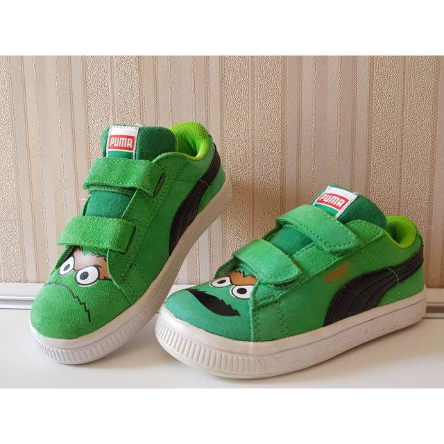 SALE SEPATU ANAK PUMA KIDS SUEDE CARACTER ELMO COOCIES MONTER HIJAU PREMIUM ORIGINAL TERMURAH
