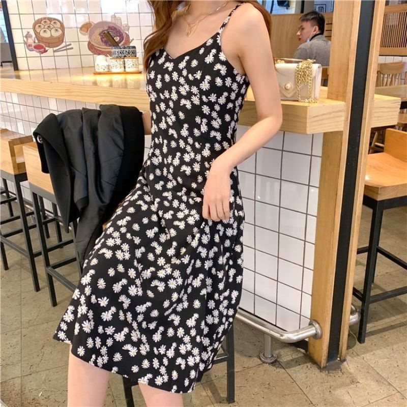 crash landing on you son ye jin Yoon se ri floral dress print Daisy// midi dress Korean drama Kawaii elegan elegant bunga tali spageti strap spaghetti MIDI mini dress