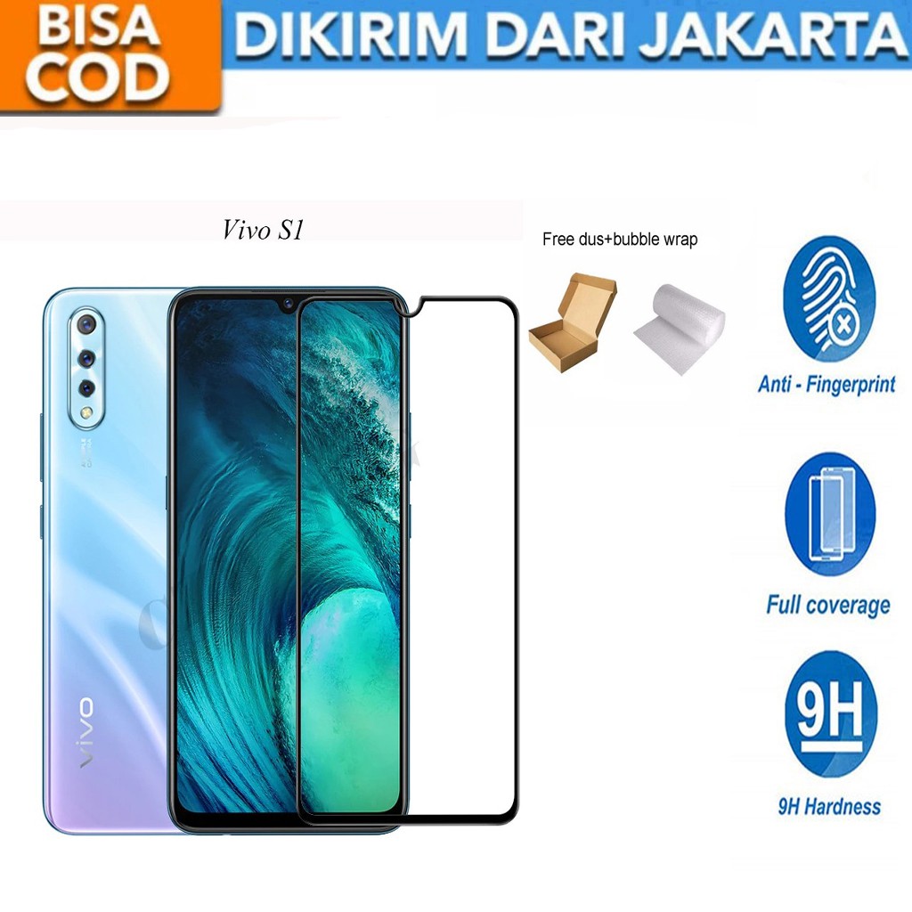 Vivo S1 Full Cover/Full Screen Tempered Glass Screen Protector Anti Gores