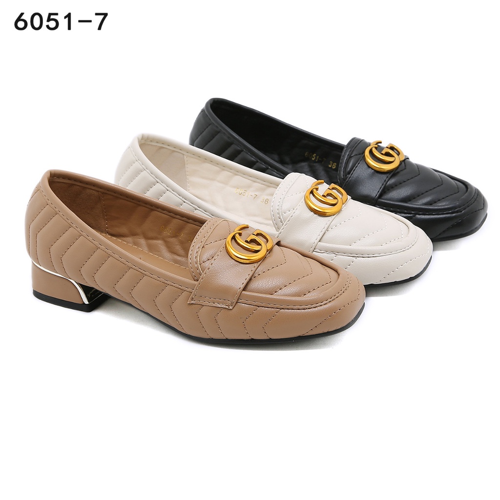 GC GG Logo Calsfkin Block Heel Pumps #6051-7