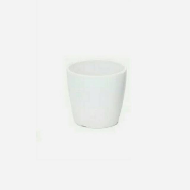 Vas Melamin Bulat Pot Bunga Putih Polos