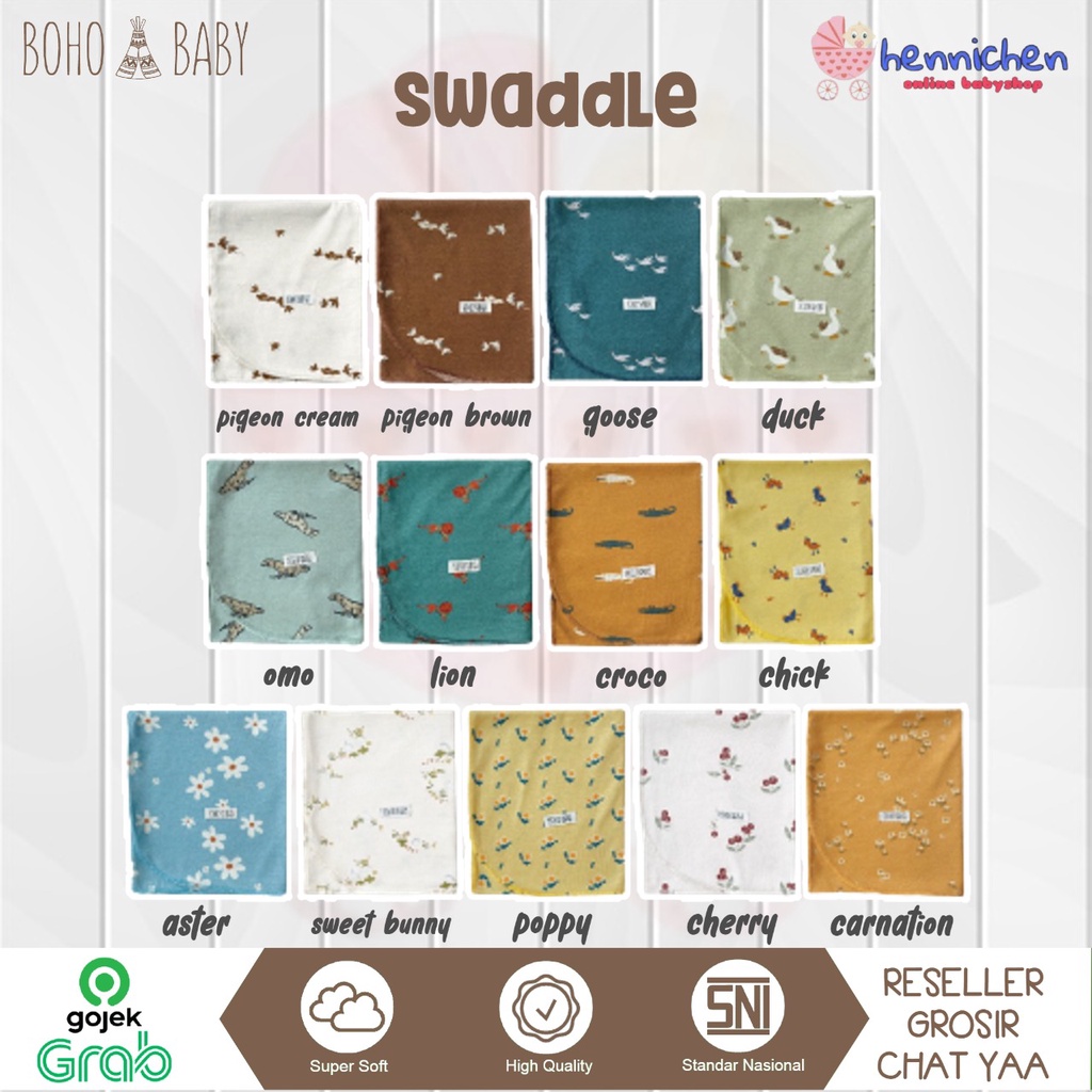 BANYAK MOTIF BOHO BABY BEDONG BAYI SWADDLE BOHOPANNA /BOHOBABY DISNEY SWADDLE PRINTING MOTIF NEWBORN