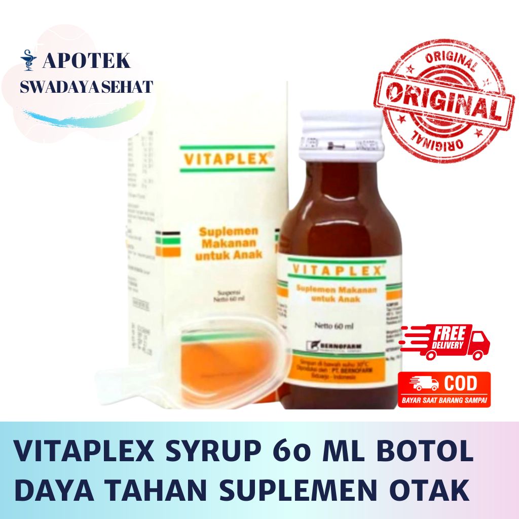 VITAPLEX Syrup 60 ML - Drop 10Ml Botol - Suplemen Daya Tahan Kesehatan Otak Anak Bayi Multicitamin Sirup Drop