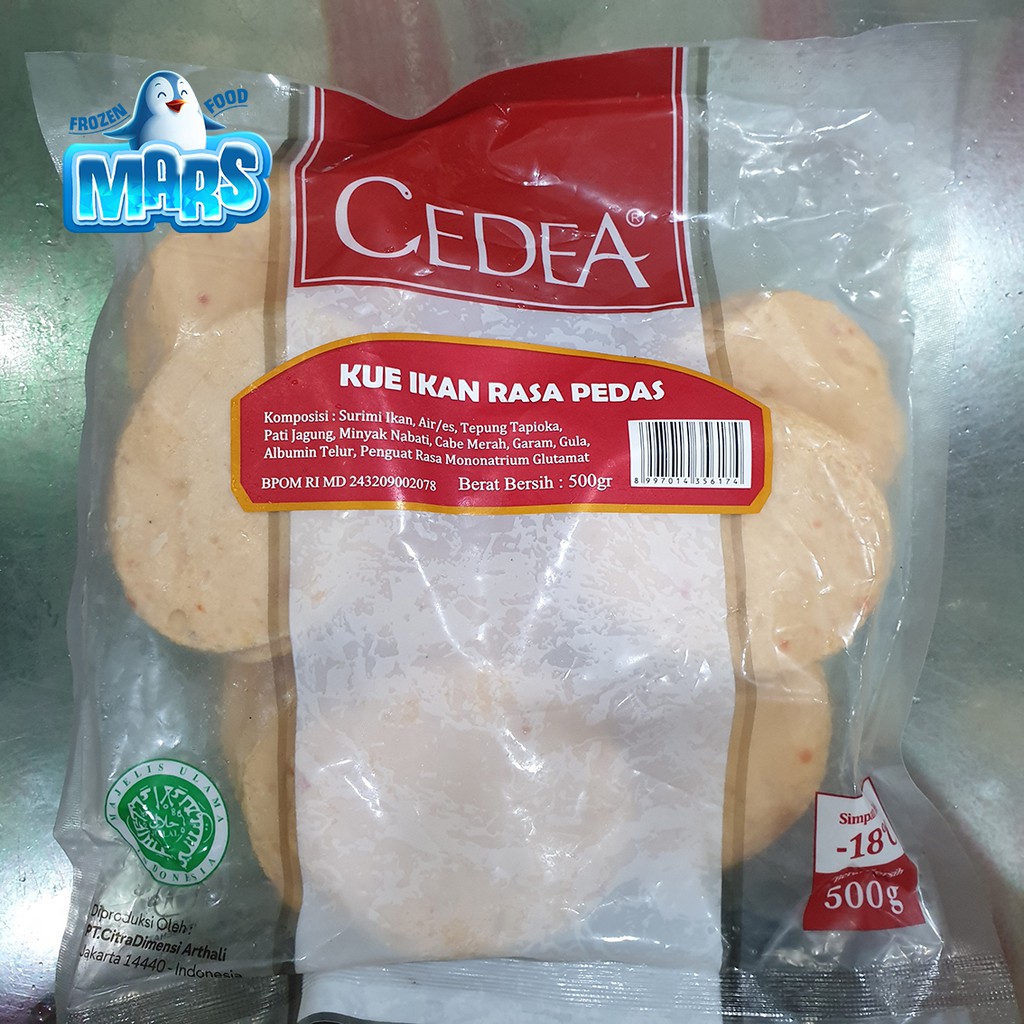 

CEDEA KUE IKAN RASA PEDAS GEPENG 500g FROZEN SEAFOOD OLAHAN