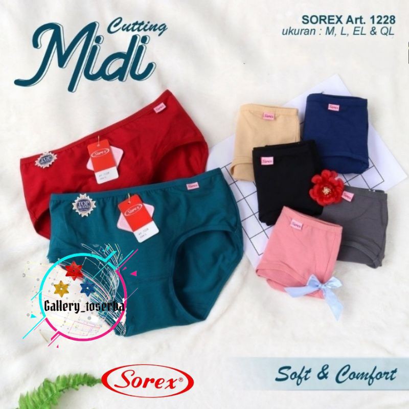 12 Pcs Celana dalam sorex 1228 - celana dalam wanita sorex katun - cd wanita