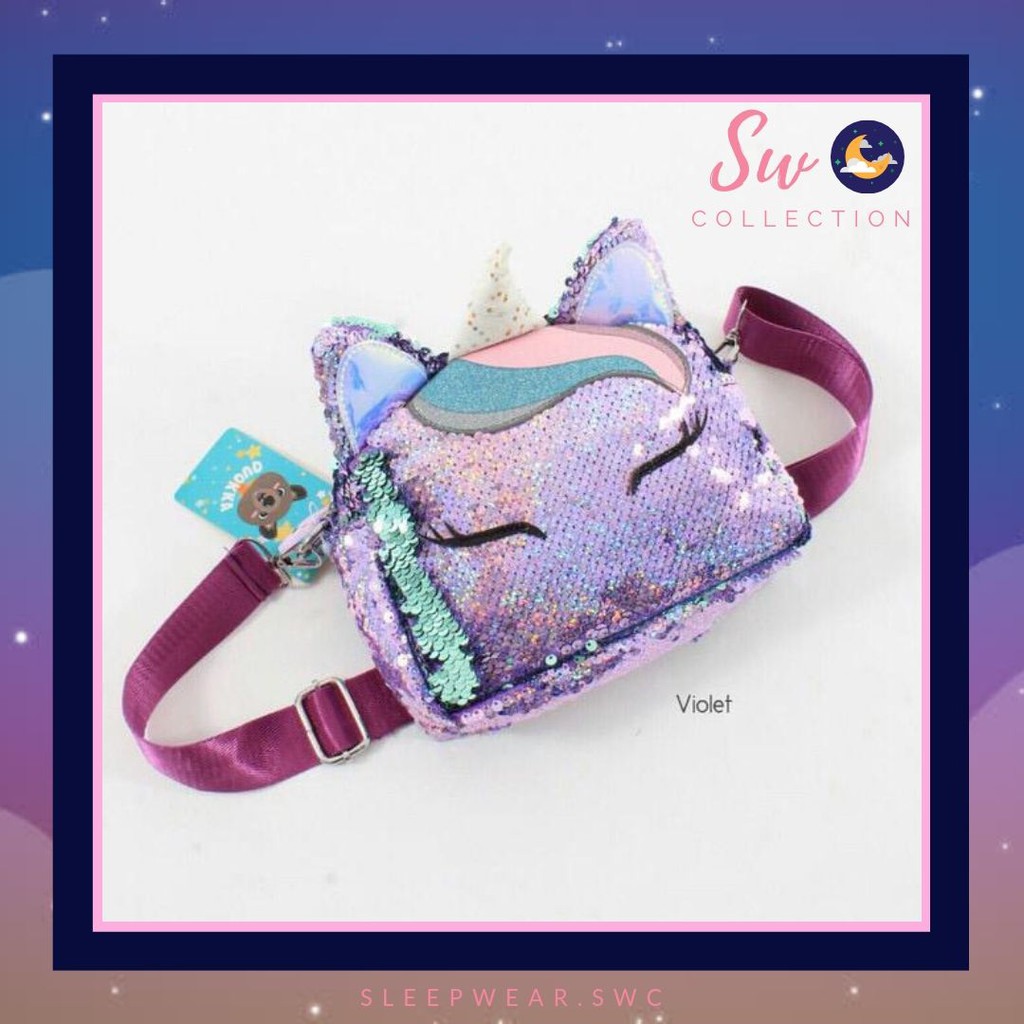 Tas Selempang Unicorn / Tas Selempang Sequin Unicorn / Sling Bag Flip Sequin Unicorn