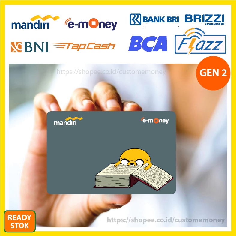 KARTU EMONEY ANIME KARTUN JAKE ADVENTURE TIME ETOLL E-MONEY MANDIRI FLAZZ BCA GEN 2 TAPCASH BRIZZI - 1 SISI