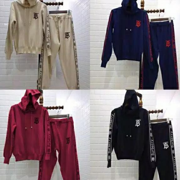 ☛ TURUN HARGA SETELAN OLAHRAGA☛ SET HODIE BURBERRY SETELAN TRAINING WANITA ,SETELAN WANITA