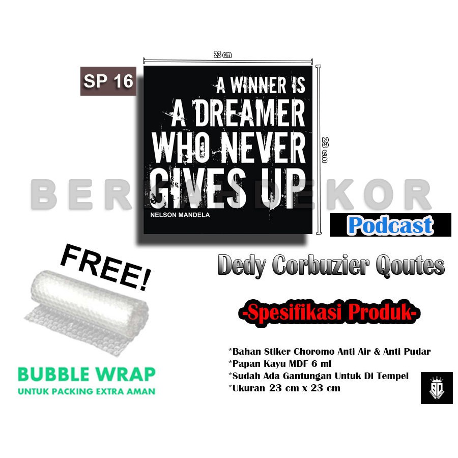 PODCAST SMART PEOPLE 16 Qoutes Deddy Corbuzier / Hiasan Dinding / Dekorasi Dinding / Pajangan Rumah
