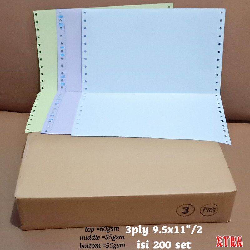 

Ecer continuous form 3ply 200set 9.5x11"dibagi 2