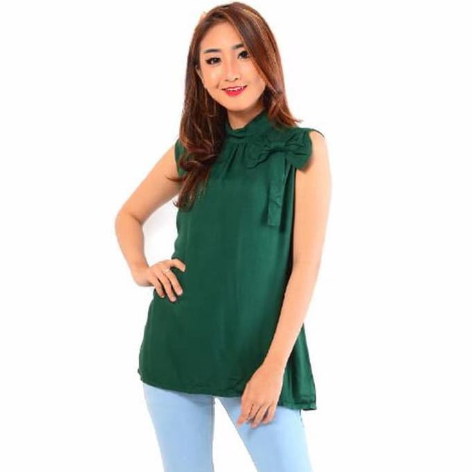Best Seller Blouse Desi Hijau Botol Sw Blouse Wanita Rayon Bangkok Hijau Hot