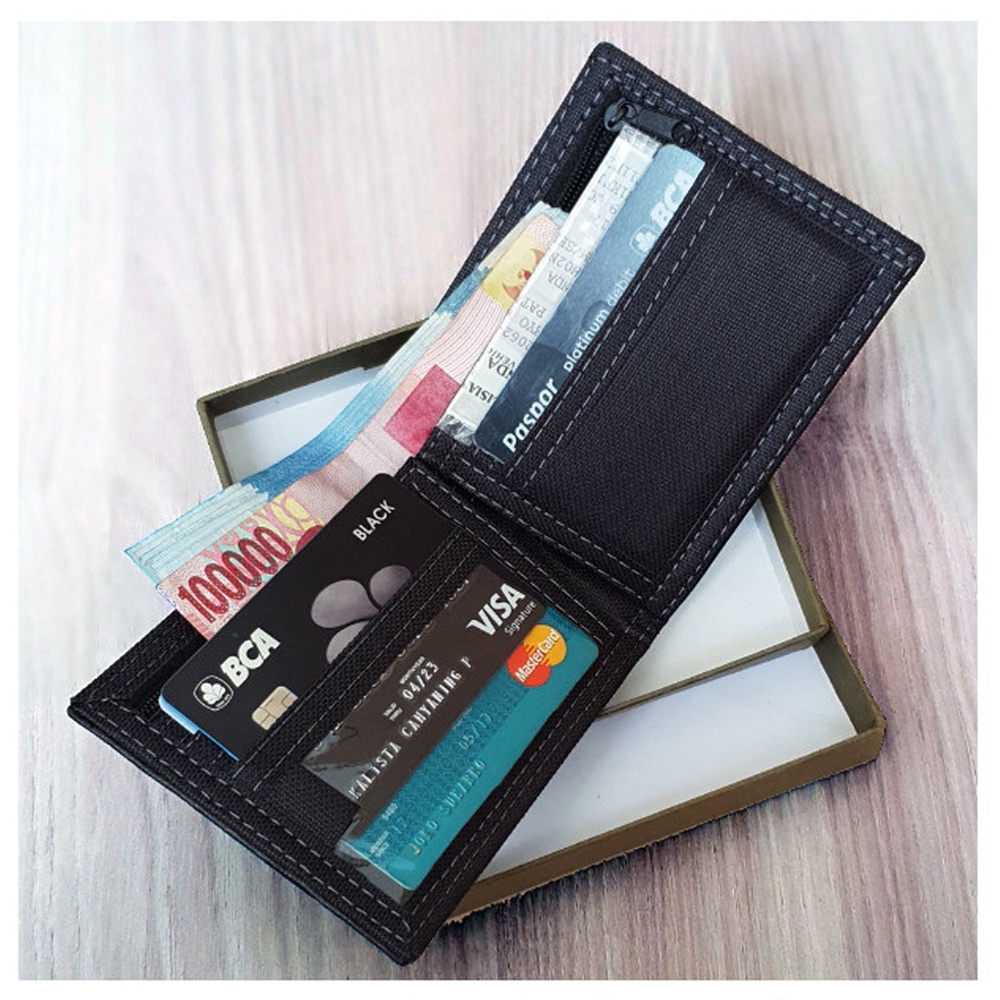 SHOPEE 9.9 SUPER SALE!! Dompet Lev-500 Dompet Kulit Lipat Dua Dompet hangout Trendy Dompet Pria Murah Berkualitas Men Wallet + Bonus Box