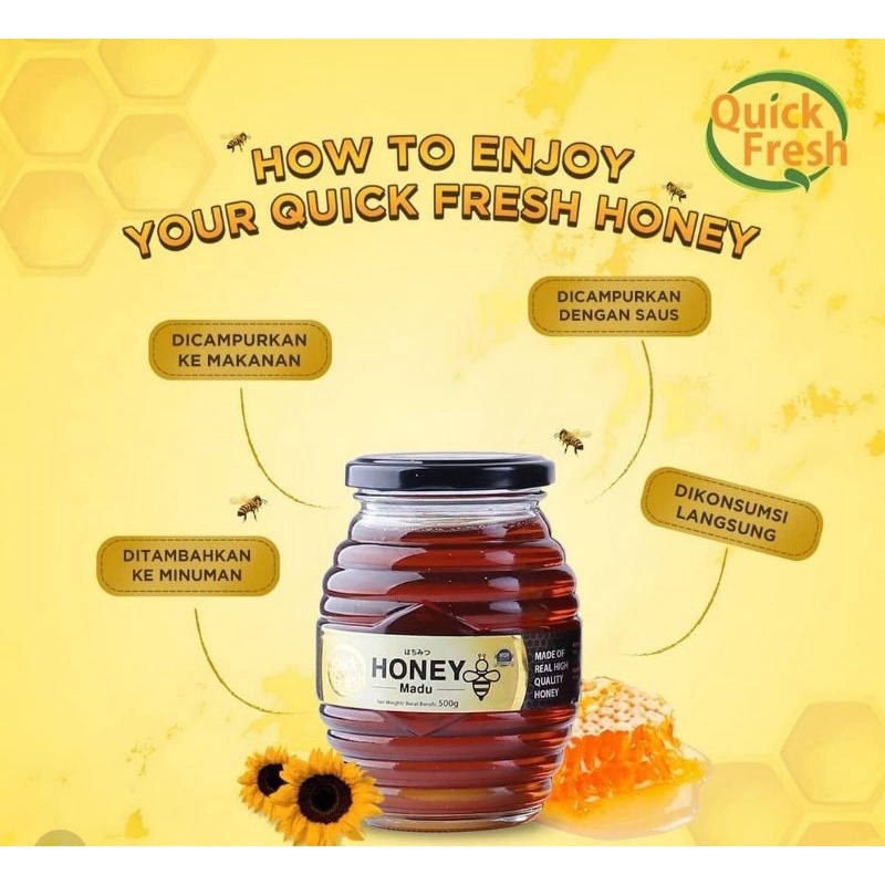 MADU QUICK FRESH 100 GRAM - MADU ASLI KEMASAN JAR EKONOMIS