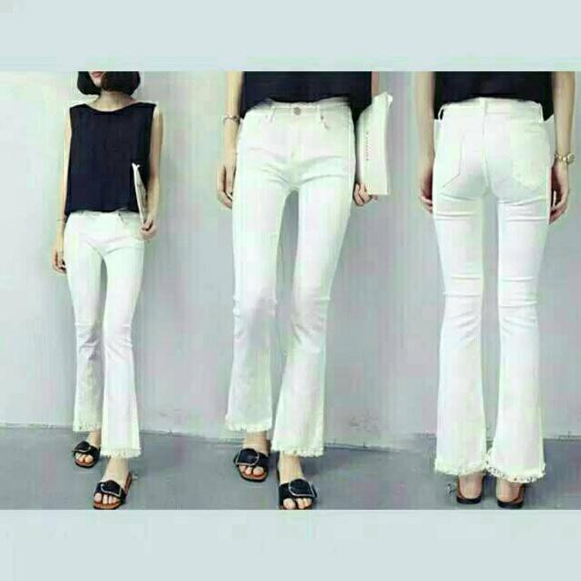 Cskamoskva Celana  Wanita Jeans Cutbray  Rawis  Impor 4 