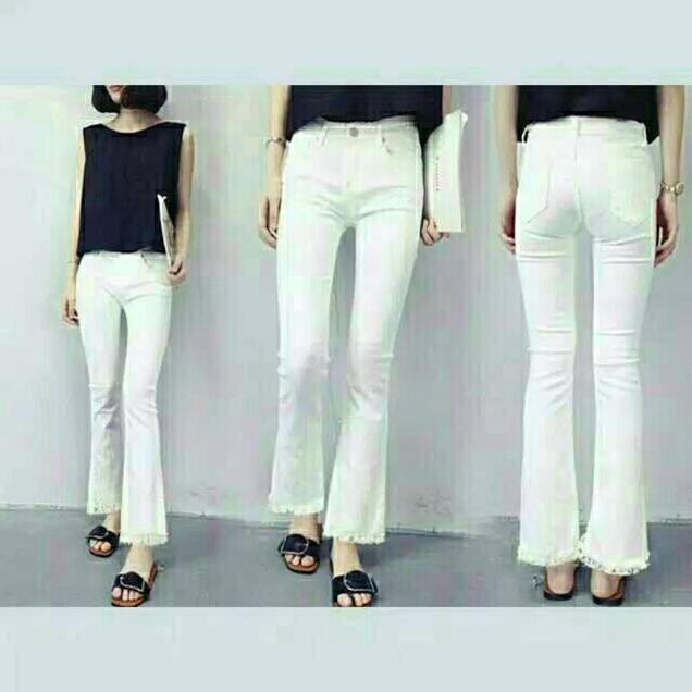 Cskamoskva Celana  Wanita  Jeans  Cutbray  Rawis Impor 4 