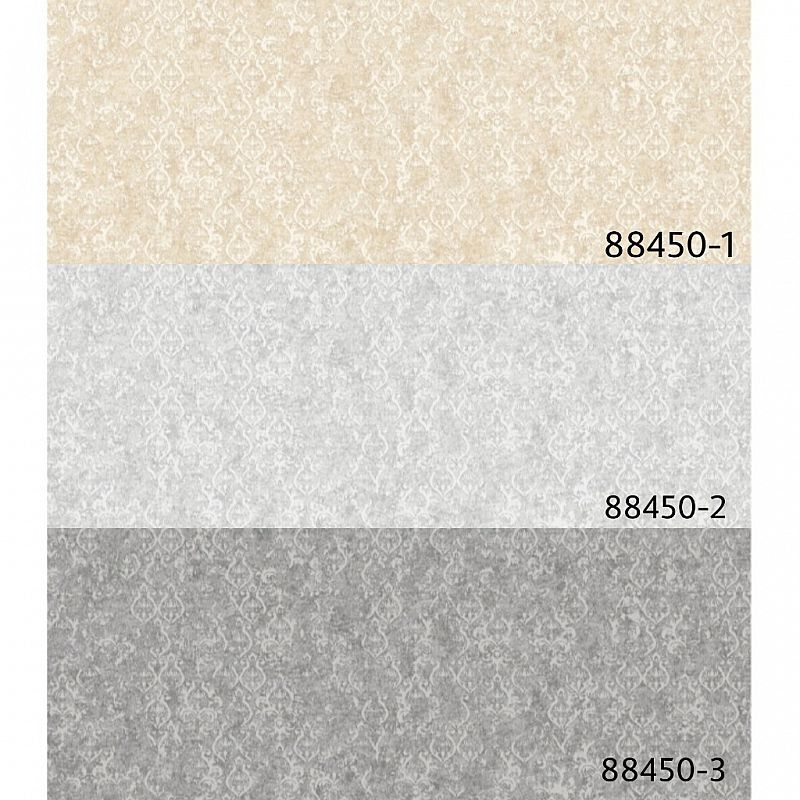 Wallpaper Dinding Motif Batik Semen Modern Cream Abu-Abu