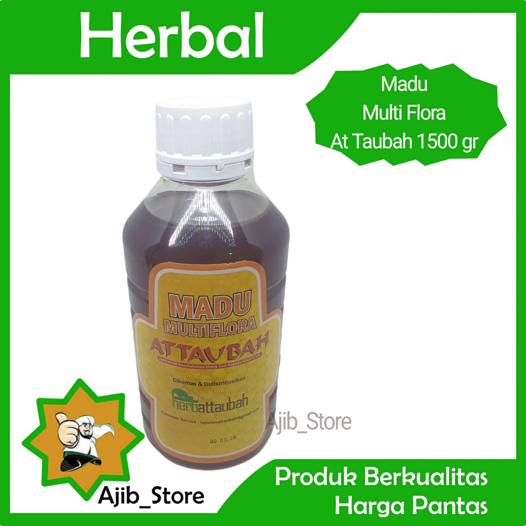 

(100% ASLI) MADU MURNI MULTIFLORA AT TAUBAH 1500GRAM 1500 GR Madu Murni Asli
