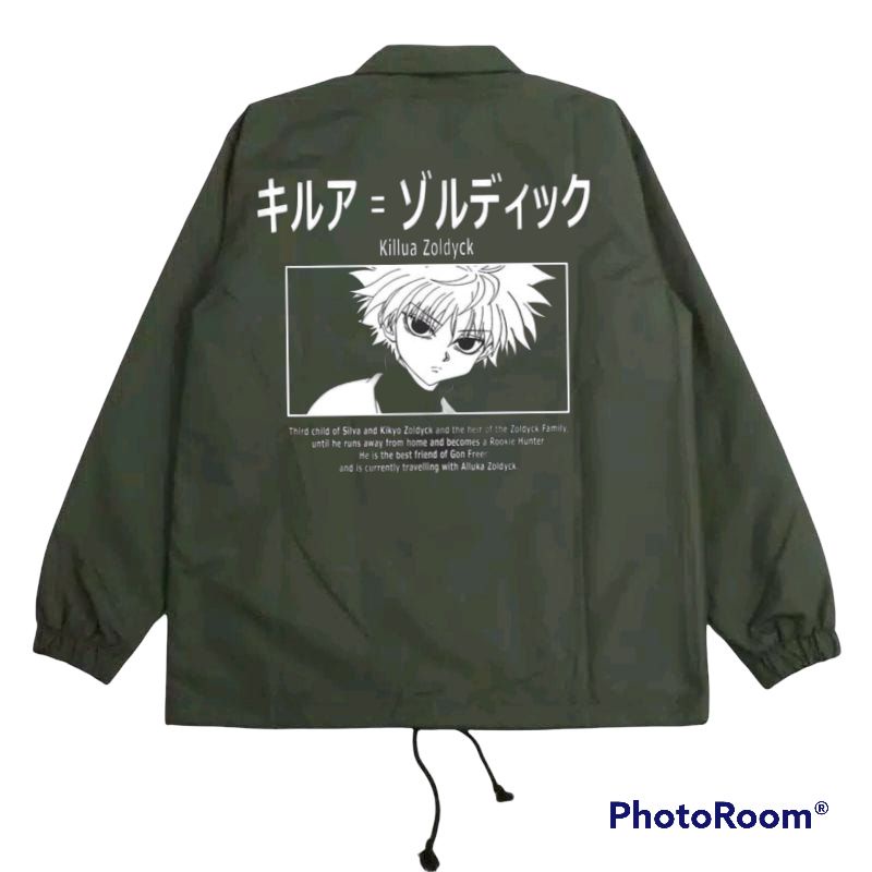 jaket coach animeHxH Killua Zoldyck Black