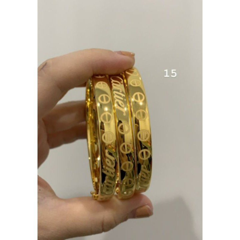 gelang cartie model bulat emas asli kadar 875