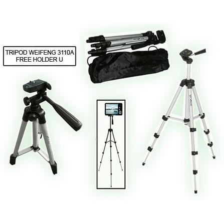 Tripod Weifeng untuk Handycam DSLR dan Hp bonus Holder smartphone