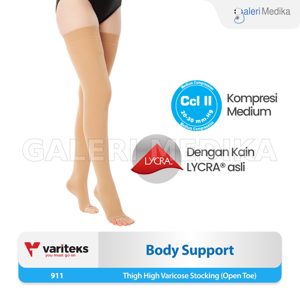 Stocking Varises Variteks 911 Kompresi Menengah 20-30mmHg Kelas 2 / Medium Compression CCL 2 - Stoking Varises