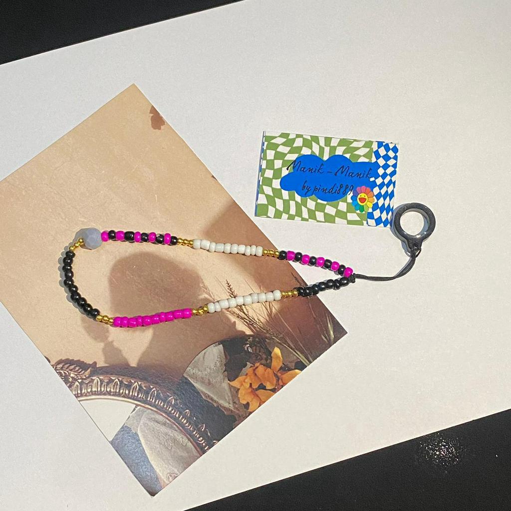 LANYARD-KEY CHAIN MIXED BEADED- 2.2 PHONE STRAP-POD STRAPS-GANTUNGAN KUNCI MANIK-MANIK-GANTUNGAN HP/KUNCI
